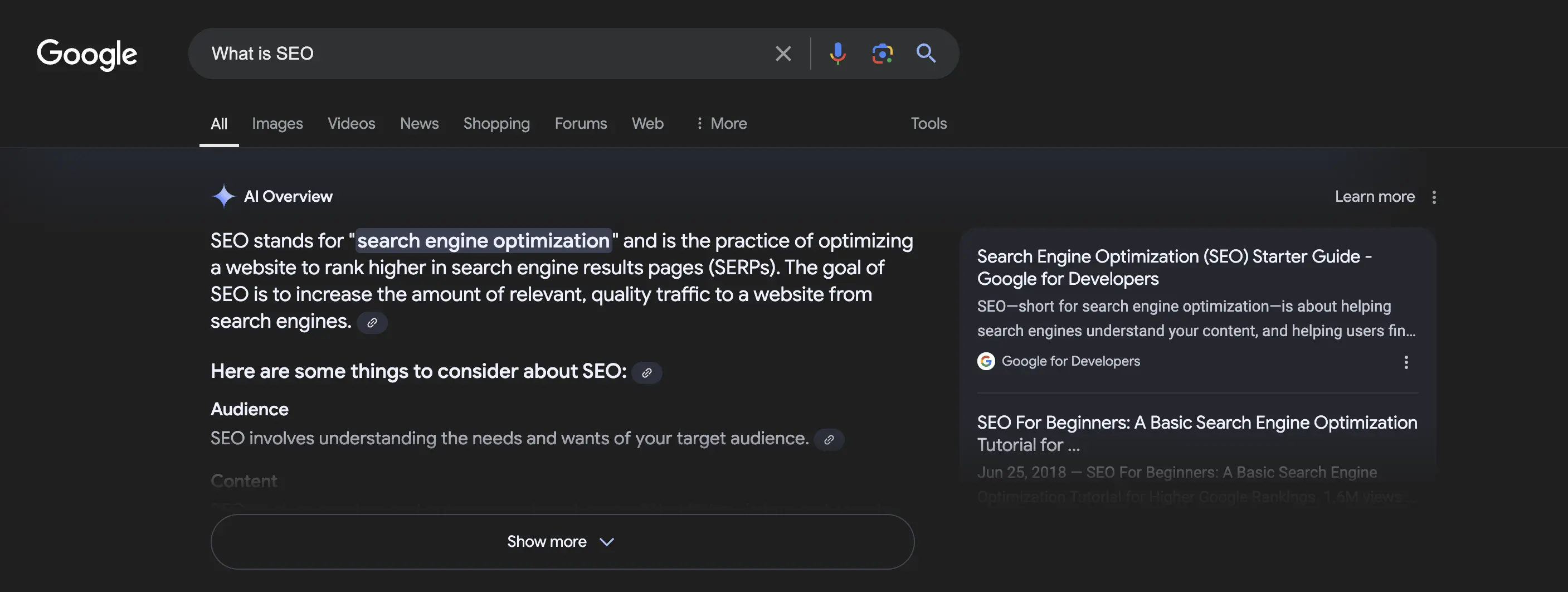 Google's Search Generative Experience Feature