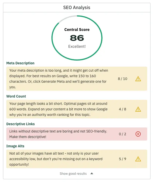 SEO Central Analysis Tool