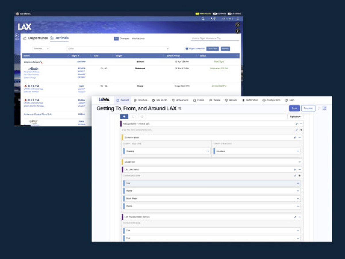 picture of the back end of a website showing off the cms capabilities
