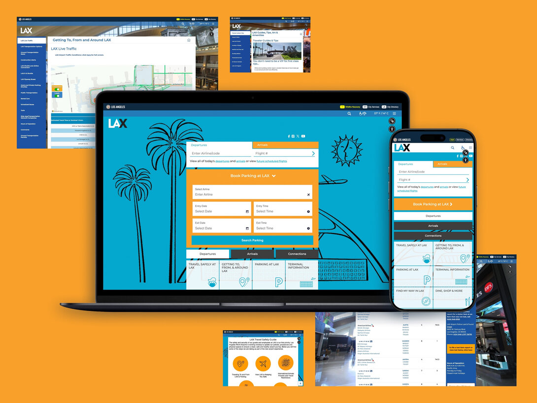 images of the LAX website on various devices