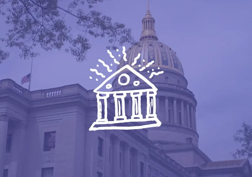 Historic building with dome and drawing of a temple-like structure in front.