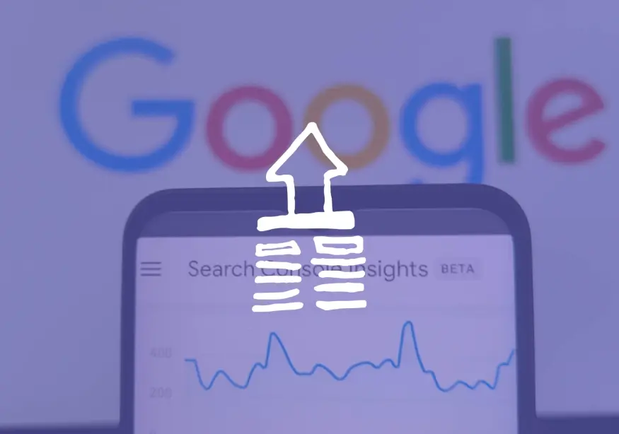 Graph on a phone screen with Google logo in the background.