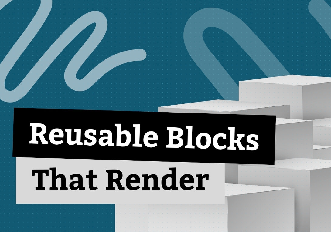 3D blocks with teal background and white scribbles.