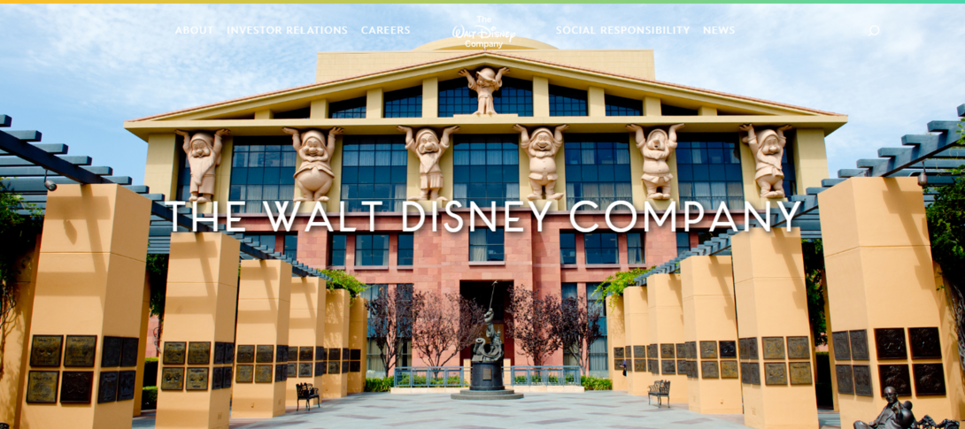 The Walt Disney Company headquarters with character sculptures.