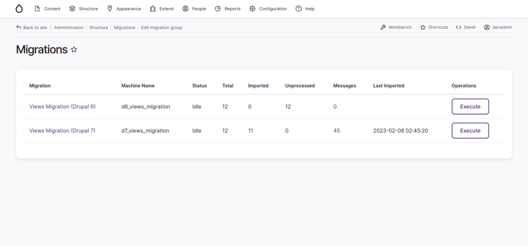 Admin Views Migration Module