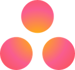 Gradient pink and orange logo with three interconnected circles.