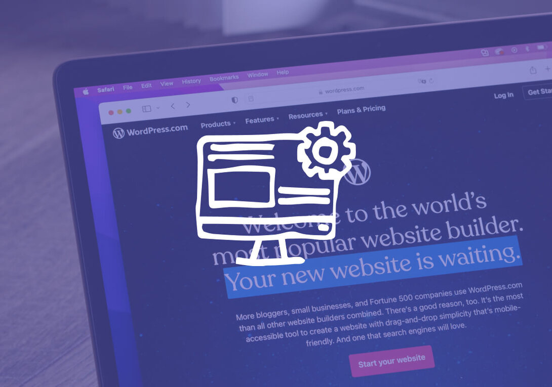 WordPress welcome screen for website builders.