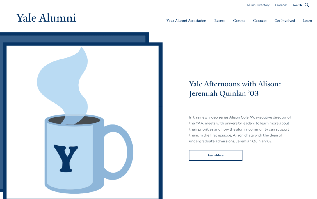 Yale Alumni Website Portal