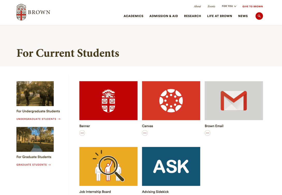 Brown University Current Student Portal
