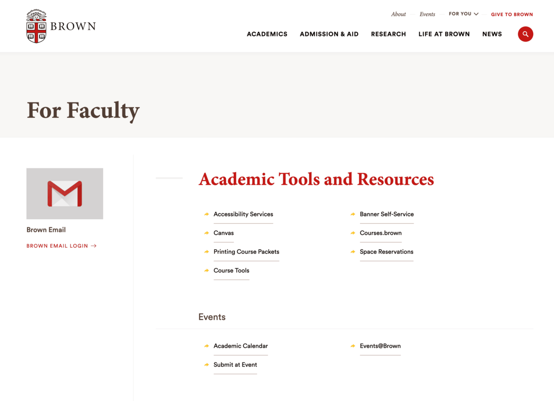 Brown University Faculty Web Portal