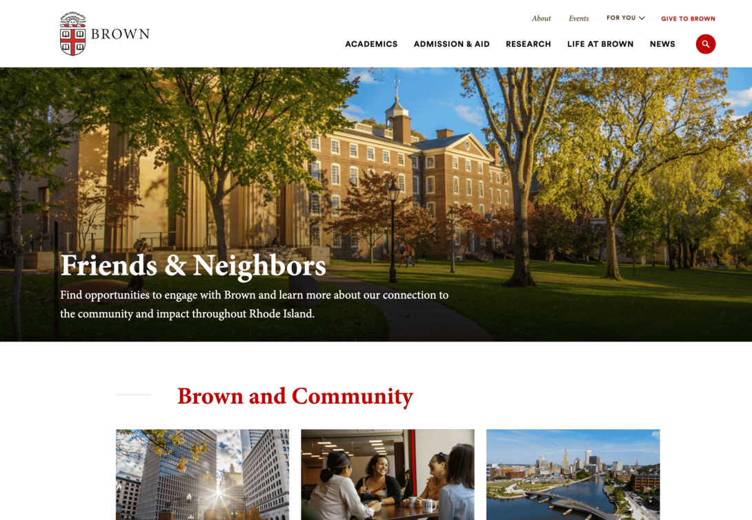 Brown University Local Community Web Page