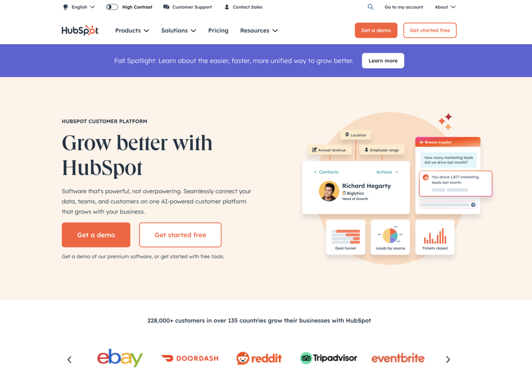 HubSpot B2B Web Design Example