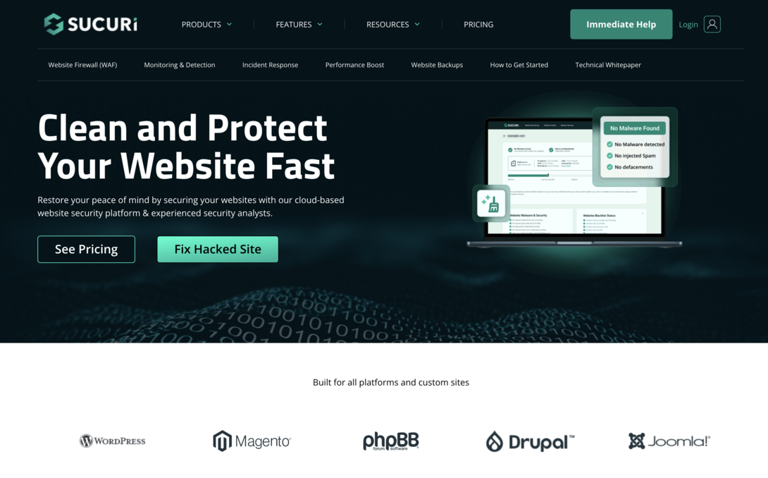 Sucuri Security WordPress Plugin Website