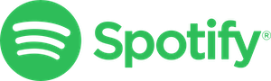 Green Spotify logo with text on transparent background.